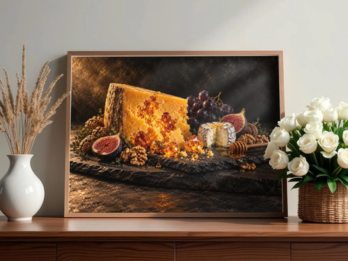 Cheese board still life art - cheese,